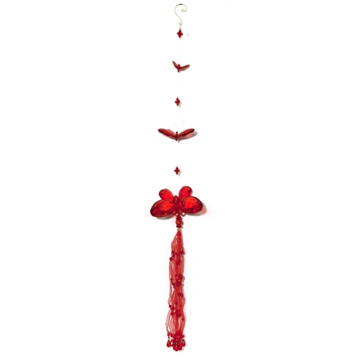 Red Three Butterfly Chain with Tassel