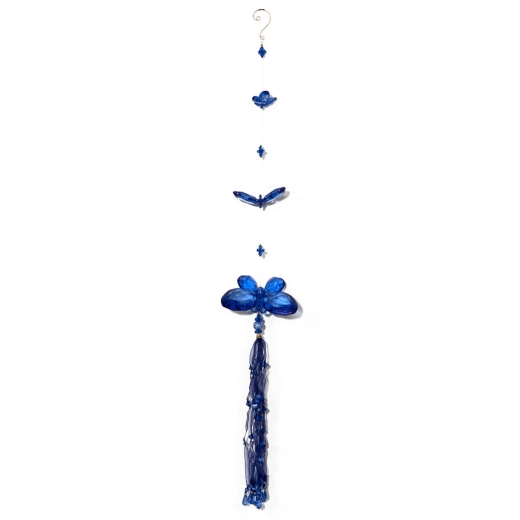 Blue Three Butterfly Chain with Tassel