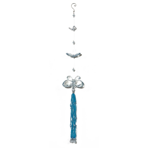 Water Blue Three Butterfly Chain with Tassel