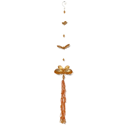 Orange Three Butterfly Chain with Tassel