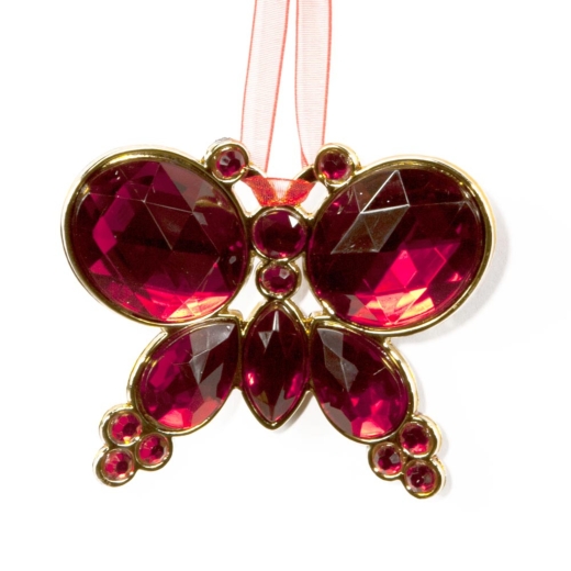 Red Hanging Jewel Bead Butterfly