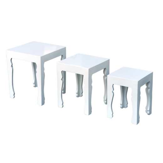 High Gloss White Coffee Tables - Set of 3