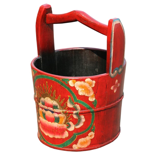 Chinese Style Lou Lan Wooden Bucket
