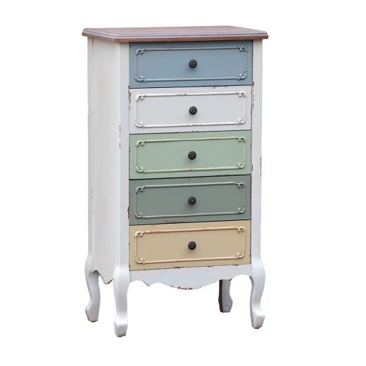 La Grasse Tall Slim  Chest of Drawers  Earth Colours 