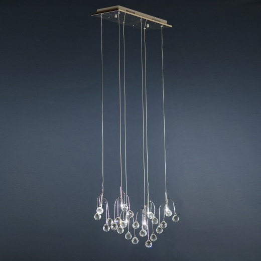Contemporary Chrome with Clear Crystal 6 Light Chandelier