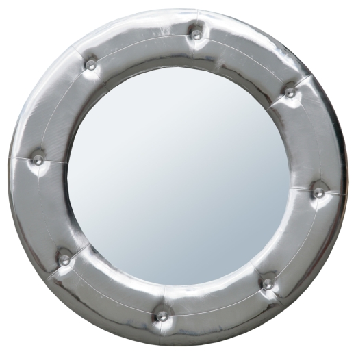 High Gloss Silver Tufted Diamante Round Decorative Wall Bedroom Hall Mirror