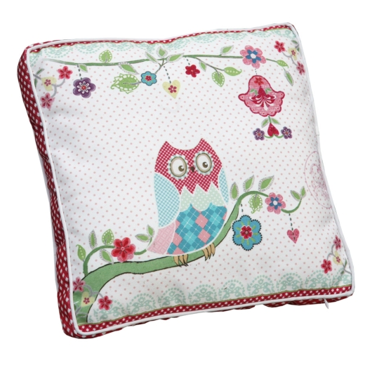 Vintage Primavera Cushion with Owl on Branch