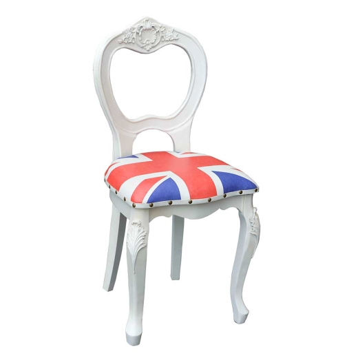 Union Jack Boys Room White Wooden Dining Chair