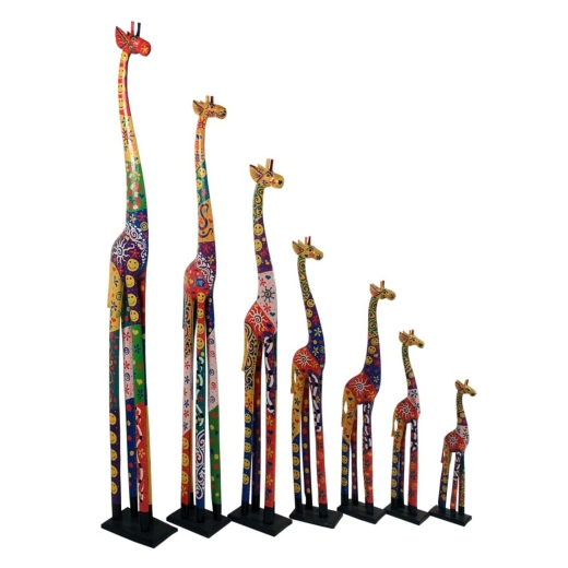 Carved Giraffe Set of 7