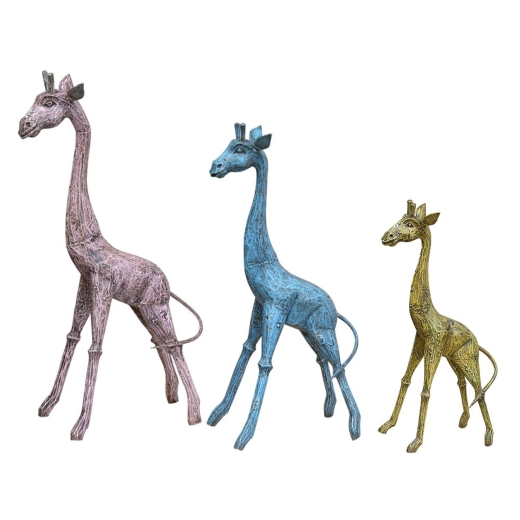 Carved Giraffe Set of 3 