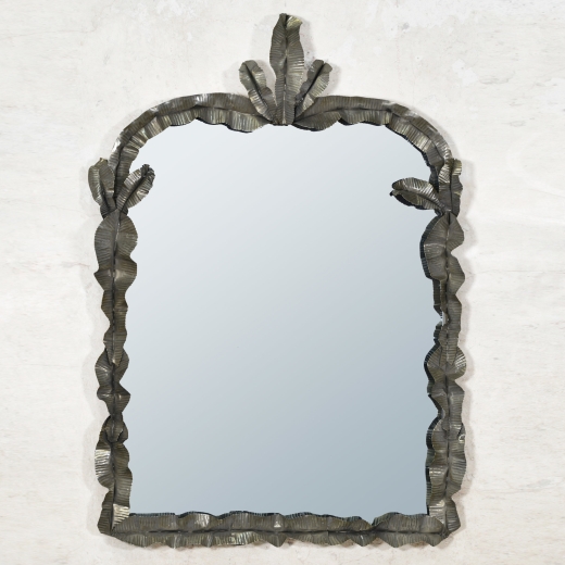La Plume Dark Silver Metal Frame Large Decorative Mirror Bedroom 73x100cm