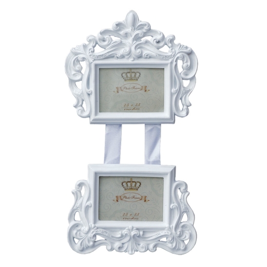 Double Picture Frame White 