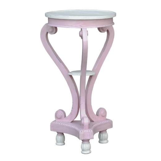 Pink and White Round Table 