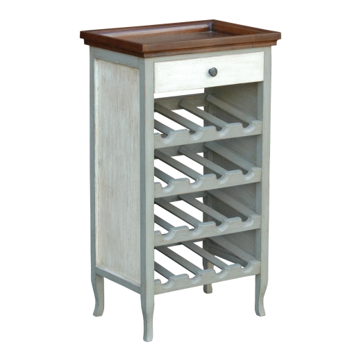 Grey and White Wine Rack Table