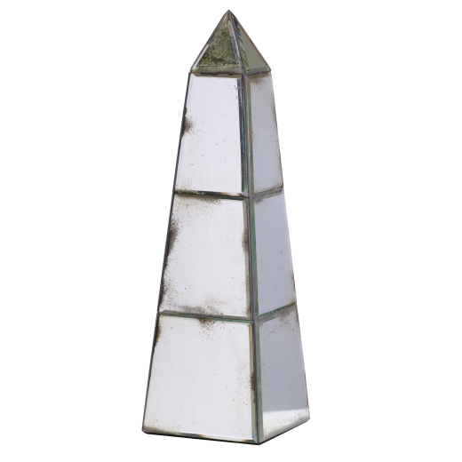 Vintage Venetian Antiqued Mirrored Ornamental Obelisk