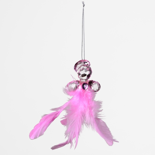 Decorative Accessories Angel Pink Acrylic with Feather