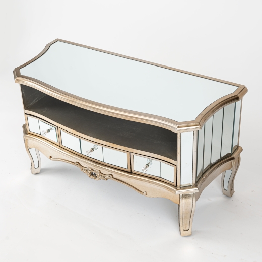 Annabelle French Champagne Silver Gilt Mirrored Media Unit