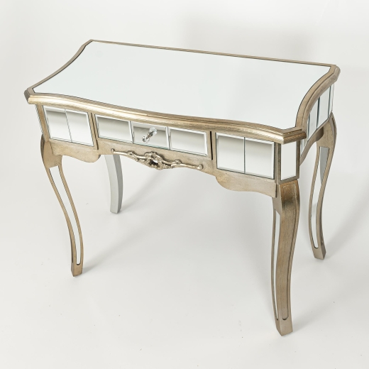 Annabelle French Champagne Silver Gilt Mirrored Console Table