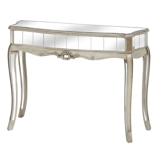 Annabelle French Champagne Silver Gilt Leaf Mirrored Dressing Table