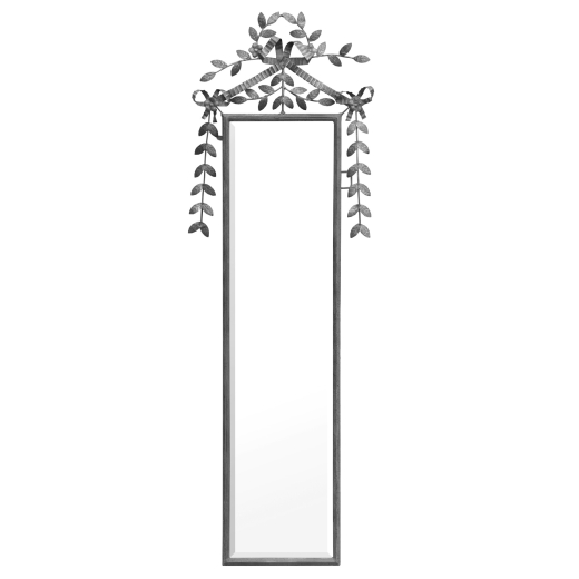 Garland Tall Slim Antique Silver Bevelled Metal Framed Decorative Wall Mirror