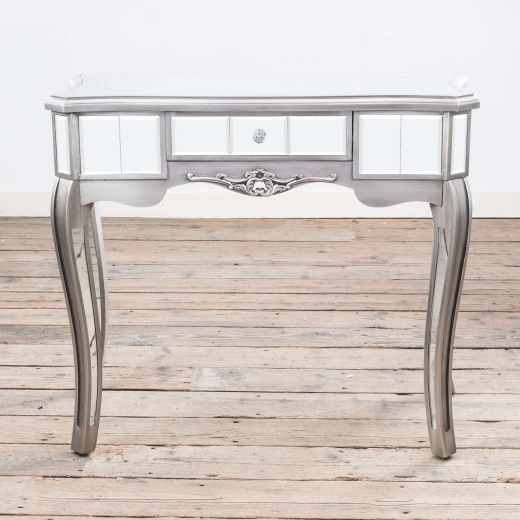 Annabelle French Antique Silver Gilt Mirrored Console Table
