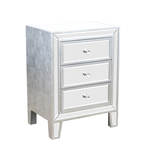 Argenti Silver Mirrored Bedside