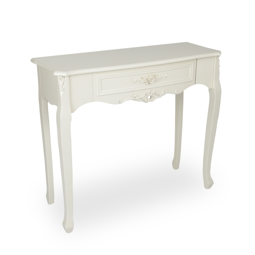 Rose White Top Console Table 1 Drawer