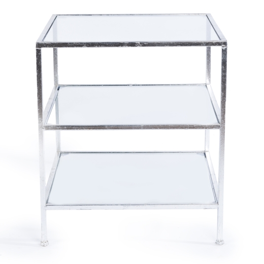 Silver Gilt Leaf Parisienne Metal Three Tier Side Table  EXTRA PACKAGING