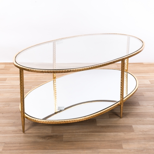 Gold Gilt Leaf Parisienne Metal Coffee Table EXTRA PACKAGING