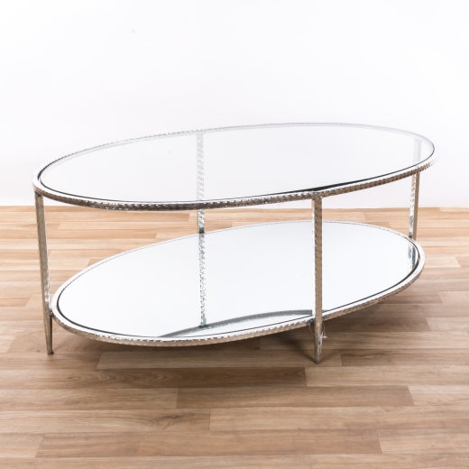 Silver Gilt Leaf Parisienne Metal Coffee Table EXTRA PACKAGING