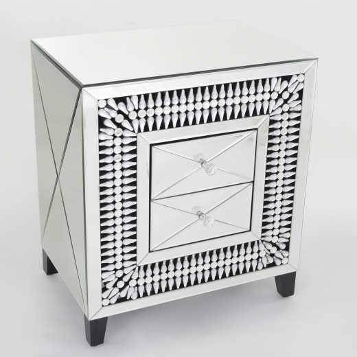 Apollo Crystal Mirrored Bedside