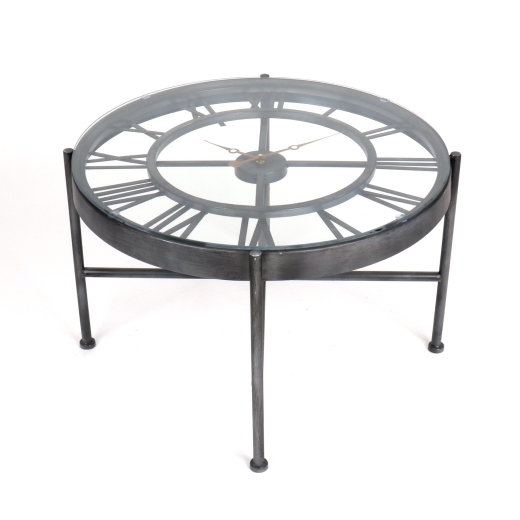 Gin Shu Black Parisienne Coffee Table with Clock