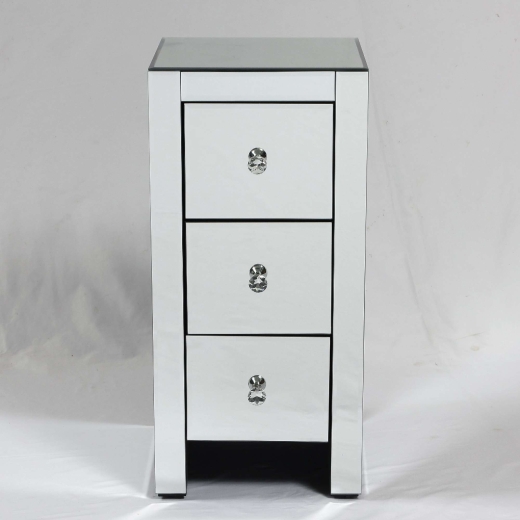 Broadway Mirrored 3 Drawer Bedside