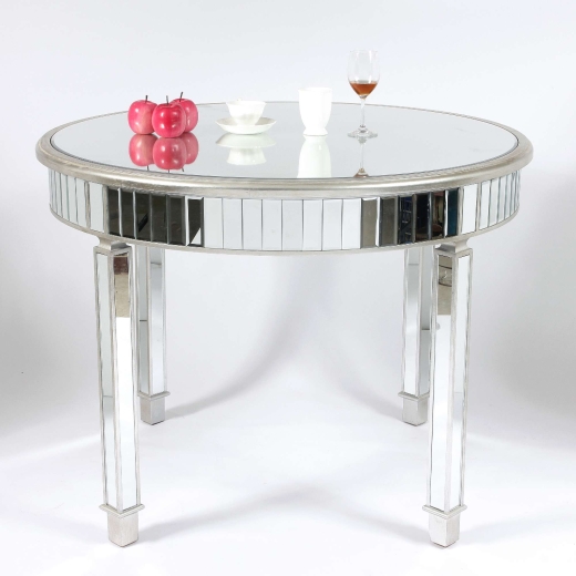 Genevieve Silver Mirrored Dining Table