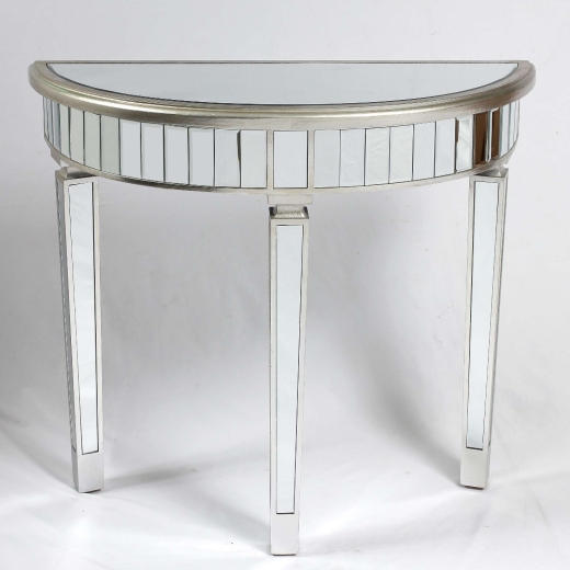 Genevieve Silver Mirrored Side Table