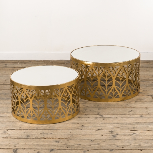 Gin Shu Metal Nest of Tables - Gold Gilt Leaf EXTRA PACKAGE