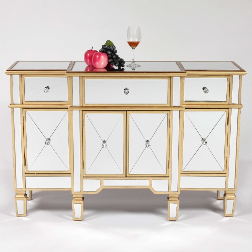 Genevieve Gold Mirrored Side cabinet