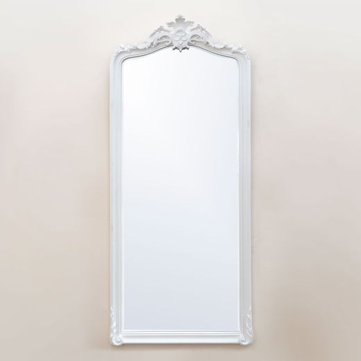 Patrica White Floor Mirror
