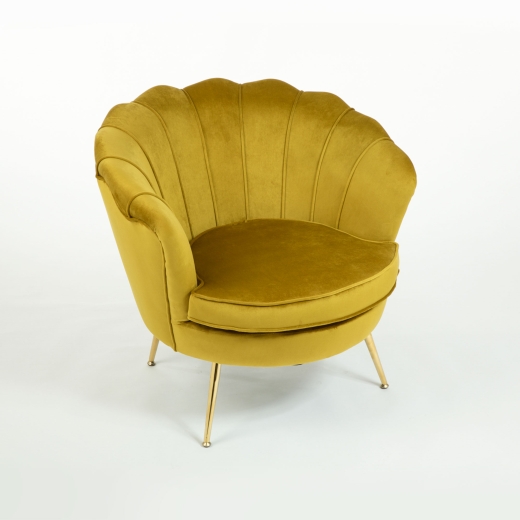 Bronze Velvet Cocktail Chair With Gold Legs