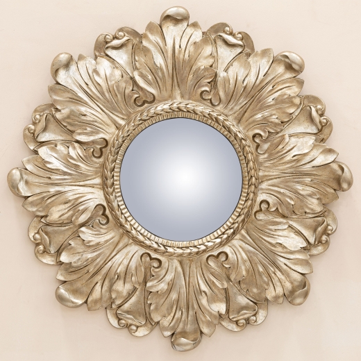 Lila Champagne Floral Convex Mirror