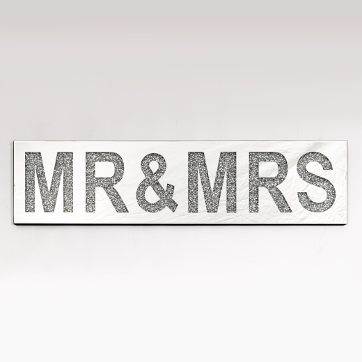 Venetian Crushed Diamond Mirrored 'Mr & Mrs' Sign