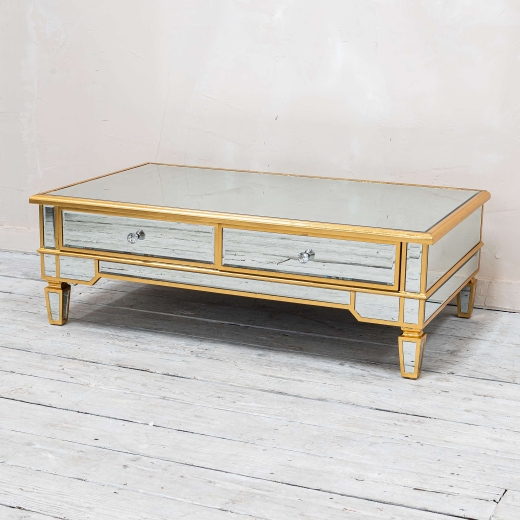 Genevieve Gold Mirrored Coffee Table