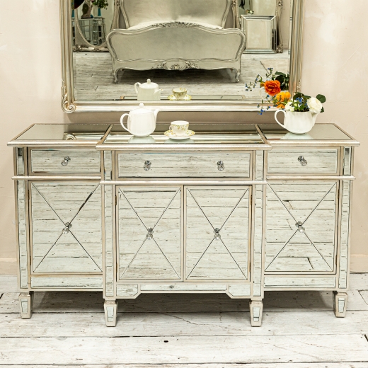 Genevieve Silver Mirrored Sideboard